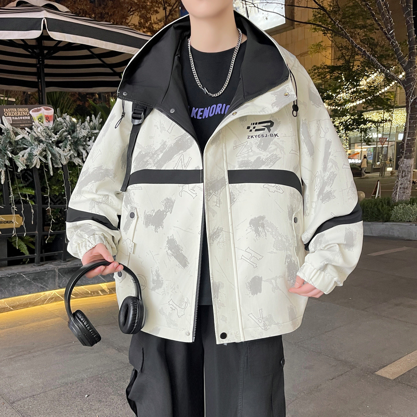 春秋季潮流宽松外套男孩13初中学生14帅气15岁青少年大童男装夹克