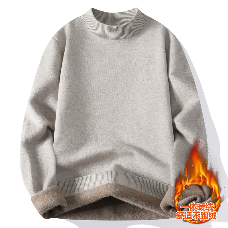 12加绒加厚毛衣半高领打底针织衫