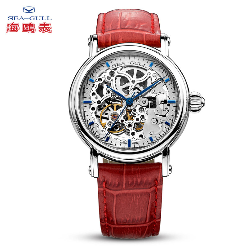 海鸥手表个性时尚潮流自动机械表镂空皮带防水腕表中性表M182SK