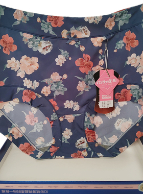 彩田内裤女冰丝印花牛奶丝高腰大码石墨烯速干奢华31973抑菌31975