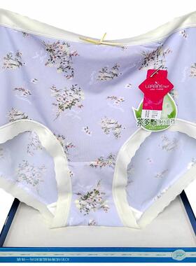 彩田花仙子内裤女高腰冰丝蕾丝边22157茶多酚裆速干大码包臀印花