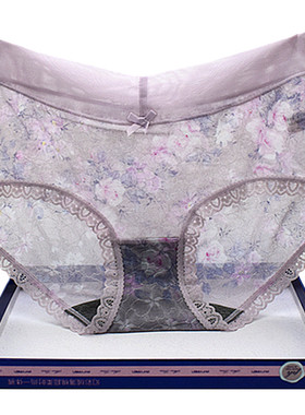 内裤女花仙子高腰21067网纱石墨烯氧护搭档莫兰迪色蕾丝透气包臀