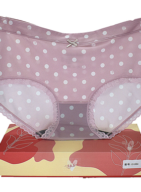 彩田内裤女36266中腰冰丝圆点印花甜美三角平脚青年可爱石墨烯薄