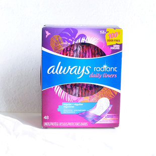现货Always 棉柔光芒系列护垫 liners亲肤超薄无感透气48片独立装