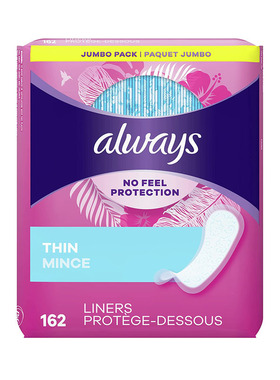 现货美国always超薄透气无痕无感卫生护垫进口护垫独立包装