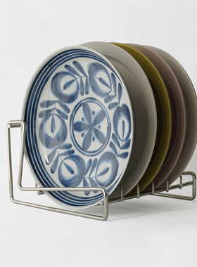 不锈钢 立式餐盘碟子收纳支架 厨房盘子收纳置物架 收纳架现货