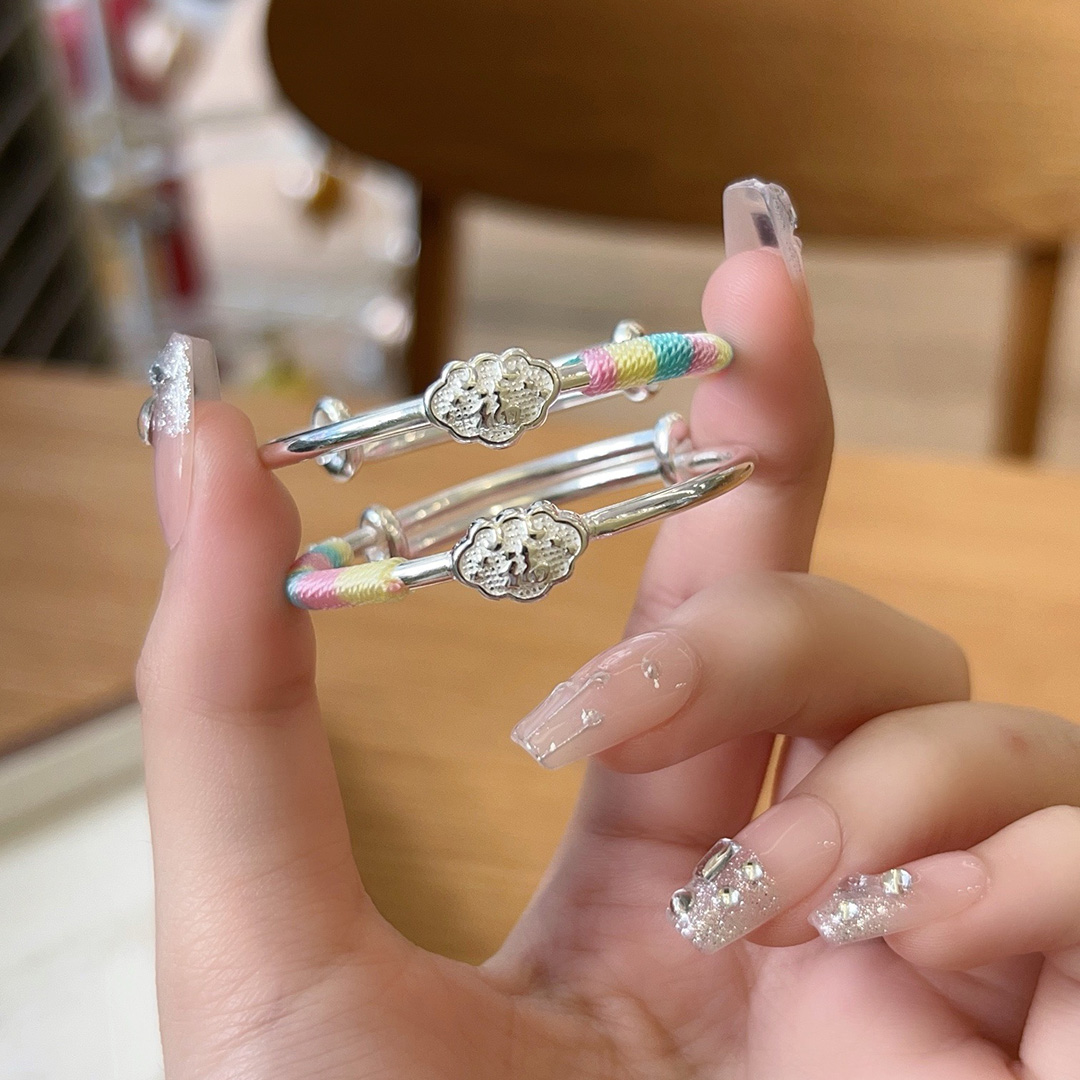 足银999.9福字祥云宝宝手镯