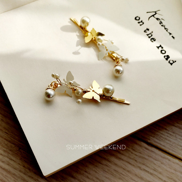 创意小清新蝴蝶珍珠小发夹 边夹少女一字夹 韩国头饰顶夹复古夹子,饰品/流行首饰/时尚饰品新,发饰,淘宝优惠券,粉丝福利购,淘宝优惠卷