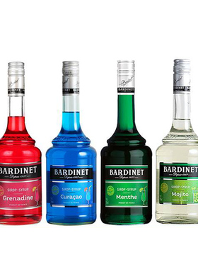 Bardinet 必得利红石榴糖浆绿薄荷蓝柑橘莫吉托糖浆调酒辅料