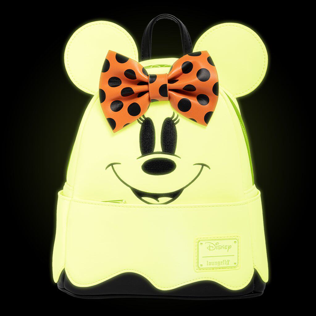 loungefly disney迪士尼米奇米妮周边万圣节夜光发光双肩包背包