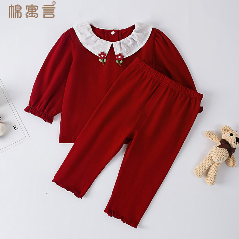 女宝宝春款分体套装可爱长袖薄款衣服小公主风娃娃衫女童上衣裤子,童装/婴儿装/亲子装,套装,淘宝优惠券,粉丝福利购,淘宝优惠卷