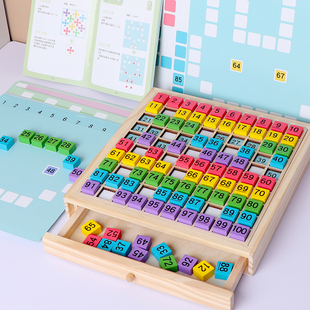 百数板蒙氏数学教具数字启蒙学习算数感神器加减法幼儿童益智玩具