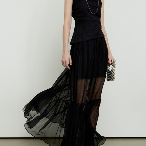 网纱双层蓬蓬裙半身裙a字裙女