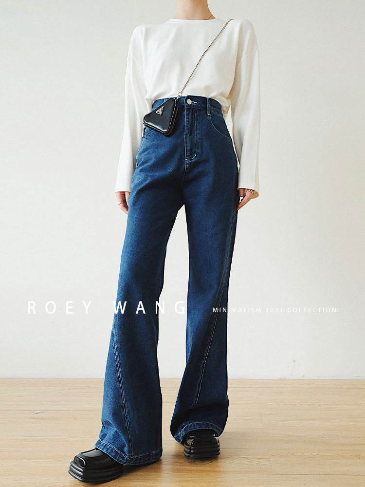 ROEYWANG微喇拖地垂感阔腿裤秋冬