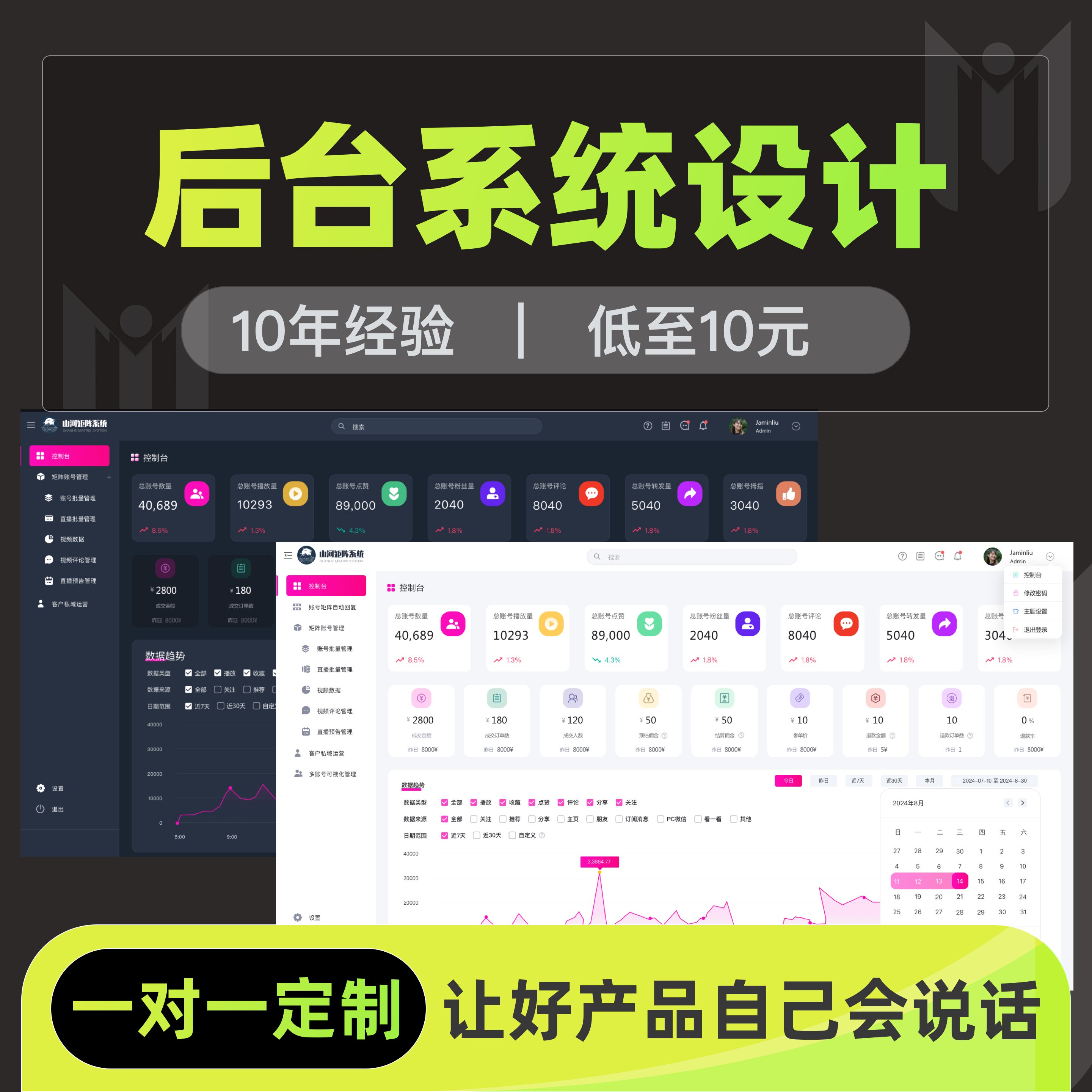 短视频矩阵UI设计中后台系统