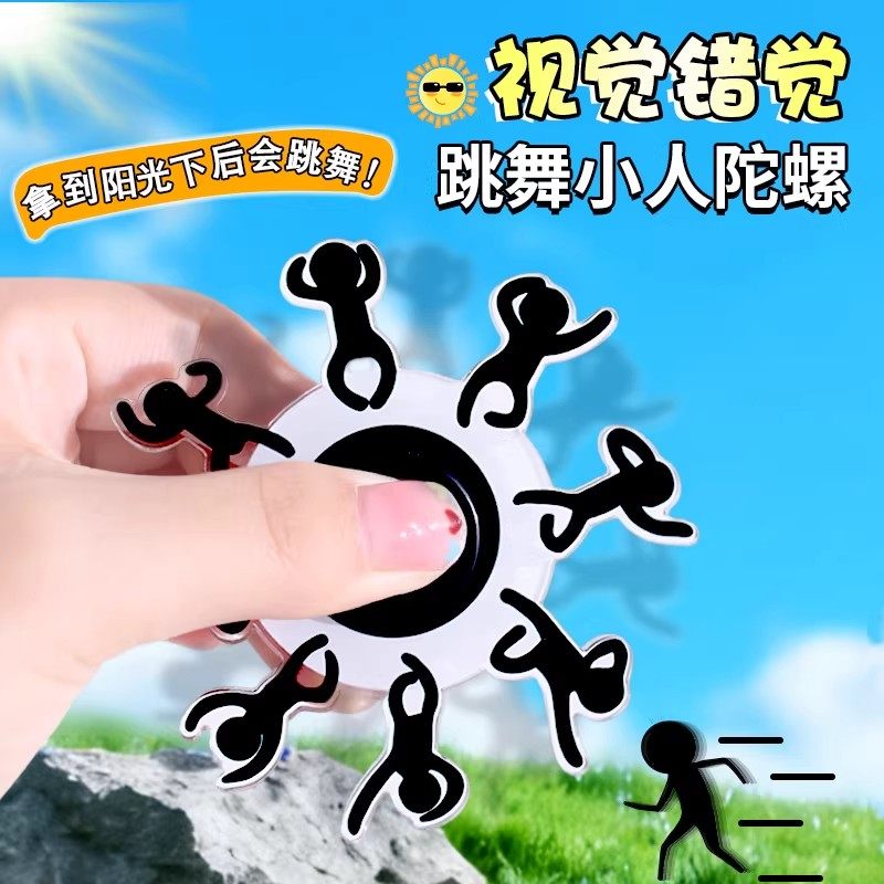奔跑小人指尖陀螺视觉解压玩具动态错觉旋转火柴人奖励学生小礼品图片