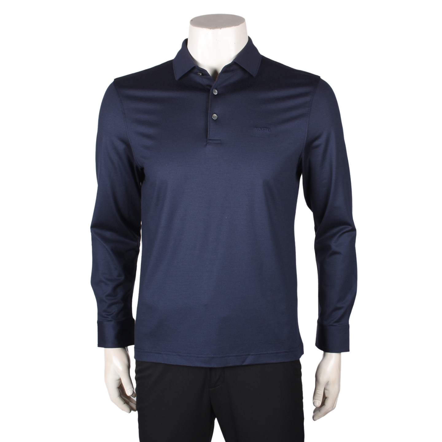 华斯度商务风秋翻领长袖T恤