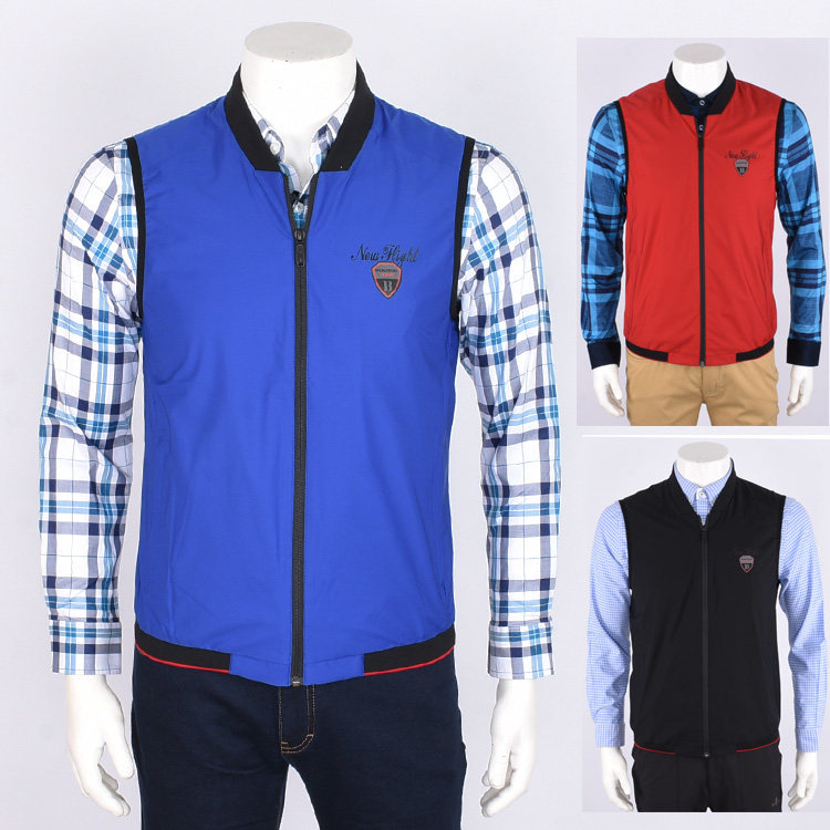 比音勒芬专柜男款正品 春装时尚休闲宽松纯色薄马甲背心361180302