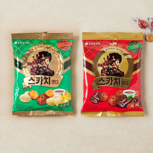 韩国进口黄油水果味乐天独立包装好吃休闲办公室苏格兰咖啡糖157g