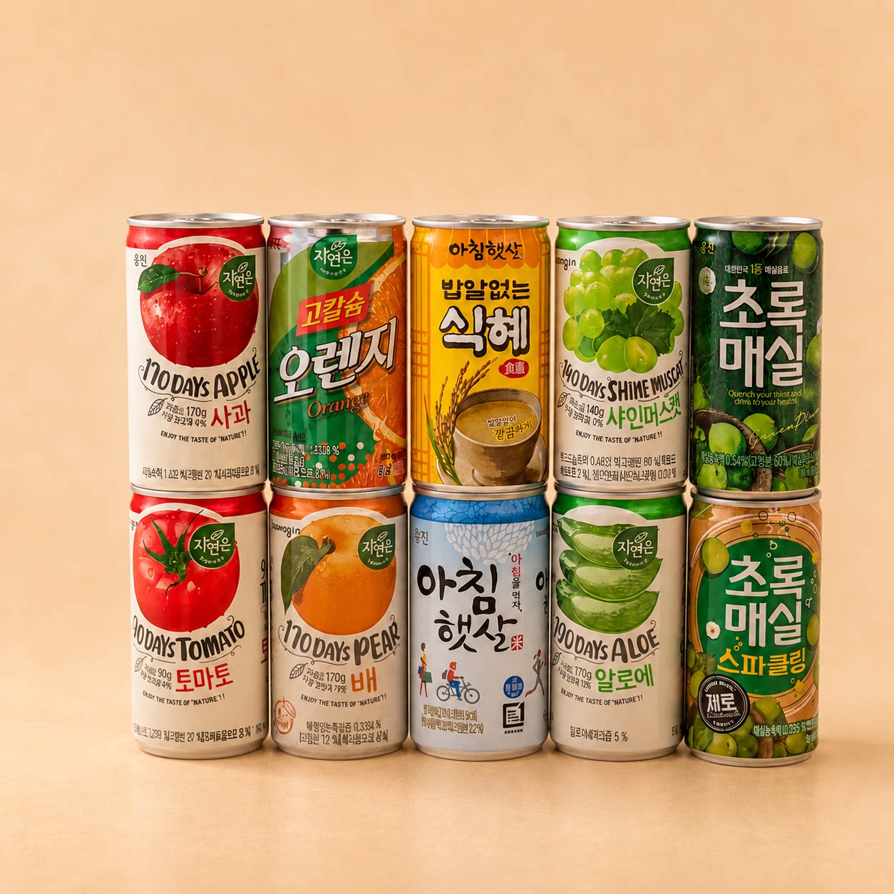 韩国原装熊津听装饮料多口味