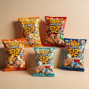 韩国进口HBAF蜂蜜黄油味爆米花切达奶酪味咸牛奶味鱿鱼味追剧休闲