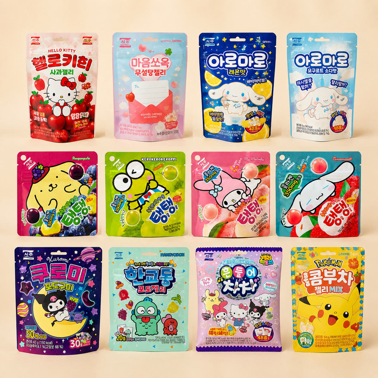 儿童软糖橡皮糖 西洲果汁糖 葡萄芒果荔枝味 水果糖 韩国进口零食
