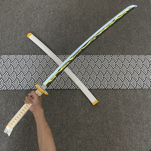 抖音水耀日同款 我妻善逸的刀发光刀带灯木刀武士刃带鞘玩具刀