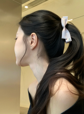 甜美缎面蝴蝶结香蕉夹韩系少女增高马尾夹扭扭夹发卡竖夹新款发饰