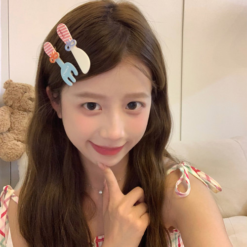 yummy！仿真趣味刀叉发夹少女心搞怪自拍发卡侧边边夹发饰头饰新