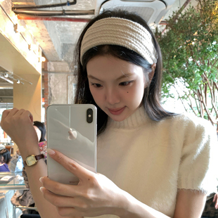 韩系麻花纹理针织发箍百搭复古高颅顶头箍发卡日常外戴头扣发饰品