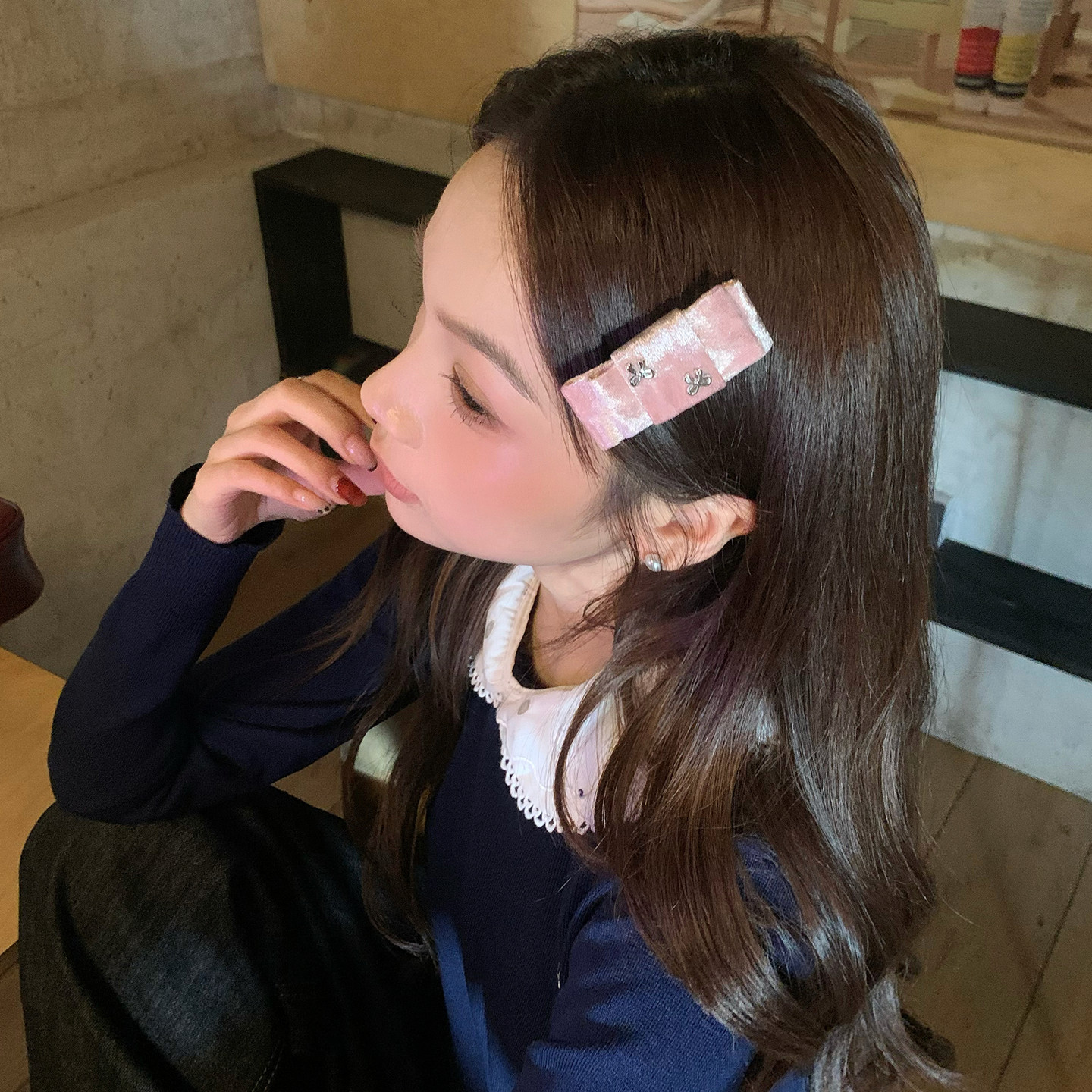 奶桃甜妹！粉色系丝绒蝴蝶结发夹刘海夹甜美百搭发卡碎发夹子发饰,饰品/流行首饰/时尚饰品新,发饰,淘宝优惠券,粉丝福利购,淘宝优惠卷