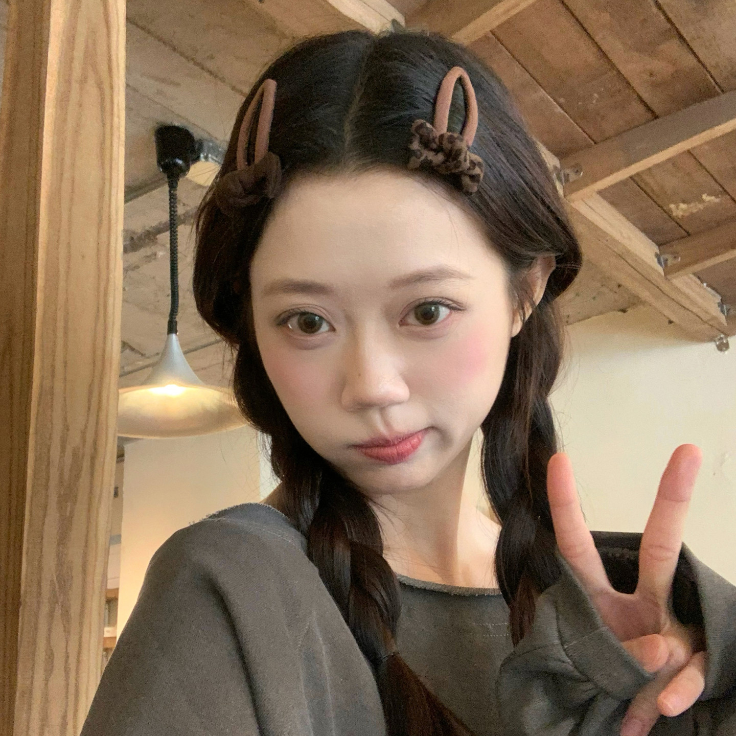秋意摩卡！咖色豹纹蝴蝶结针织发夹韩系秋冬刘海夹发卡掰掰夹发饰