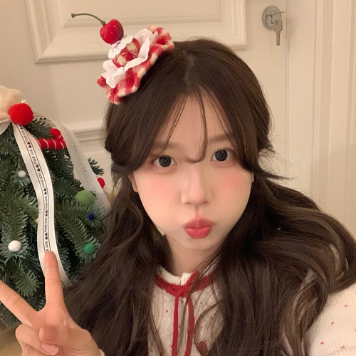 可爱樱桃蛋糕发夹韩系少女刘海夹圣诞新年氛围感拍照发饰发卡头饰