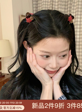 小甜豆！撞色波点星星纽扣抓夹小号发抓刘海夹前额侧边夹子发饰女