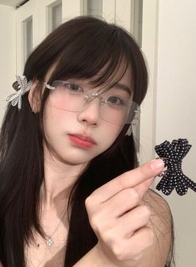 甜美波点蝴蝶结抓夹刘海夹韩系公主头发卡侧边夹子耳边发卡发饰品