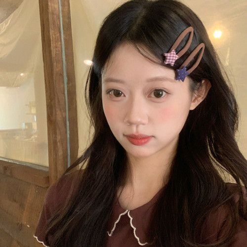 2个装 韩系波点格纹星星发夹少女感BB夹刘海夹侧边发卡高颜值发饰