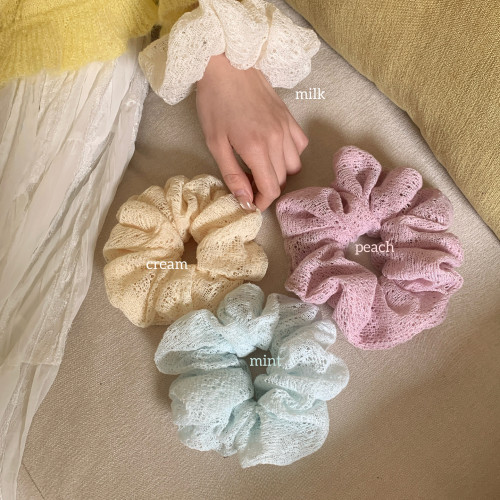 芝士薄荷~超柔软镂空针织发圈女高级感扎马尾头绳大肠圈韩系发饰