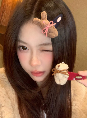 甜心酱！立体玩偶小熊兔子发夹韩系少女刘海夹掰掰夹发卡边夹发饰