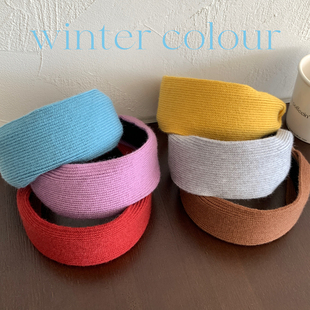 复古彩色针织发箍2025新款 宽边头箍压发发卡日常外戴发饰女头饰品