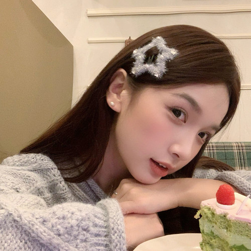 爱丁堡灰！闪闪银葱珍珠星星发夹bb夹甜美少女造型发卡碎发刘海夹