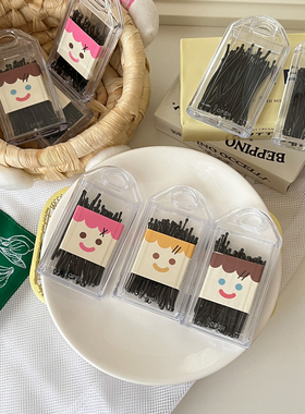 30支装 实用黑色一字夹少女百搭刘海夹基础侧边碎发夹子造型钢夹