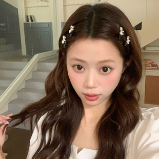 超精致！闪闪水钻蝴蝶结发夹鸭嘴夹甜美少女碎发刘海夹侧边夹发卡