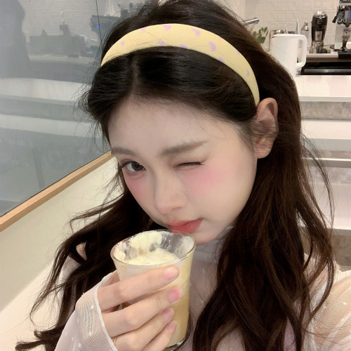 淡颜软妹！星星格纹布艺窄版发箍甜美少女感头箍压发发卡外戴发饰