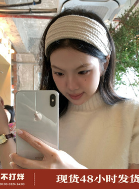 韩系麻花纹理针织发箍百搭复古高颅顶头箍发卡日常外戴头扣发饰品