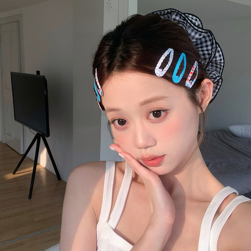 6个装 少女感碎花格子bb夹发卡百搭波浪掰掰夹碎发刘海夹侧边夹子