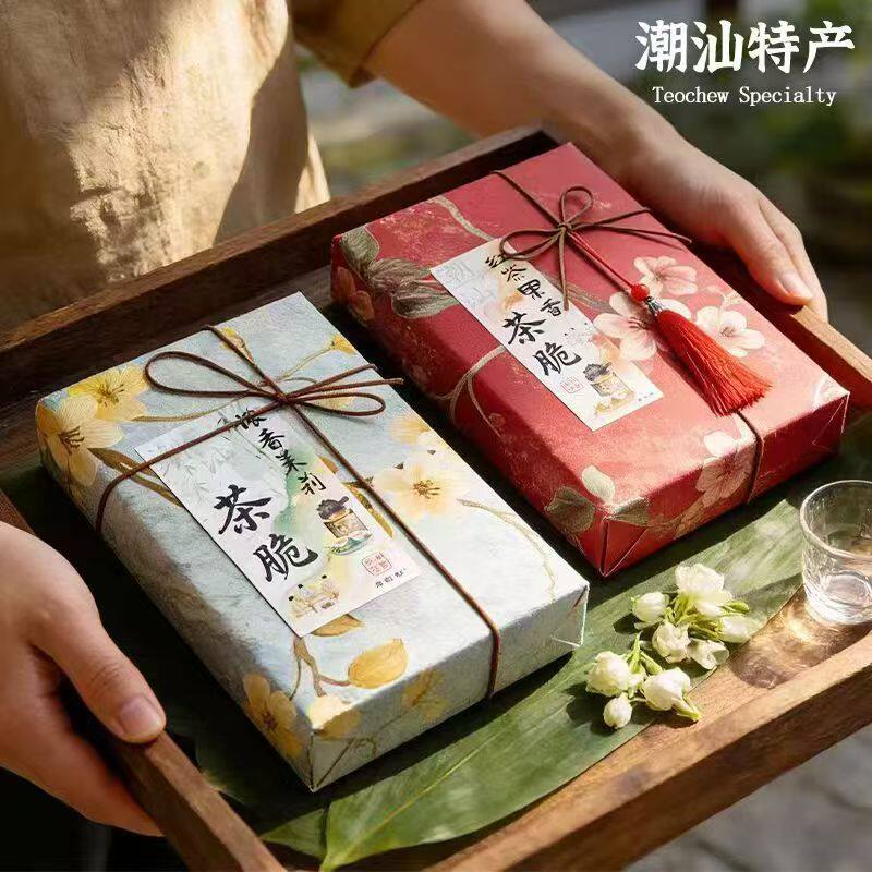 潮汕特产网红产品潮汕茶脆特色手信盒装咸甜酥香小吃薄脆饼干零食