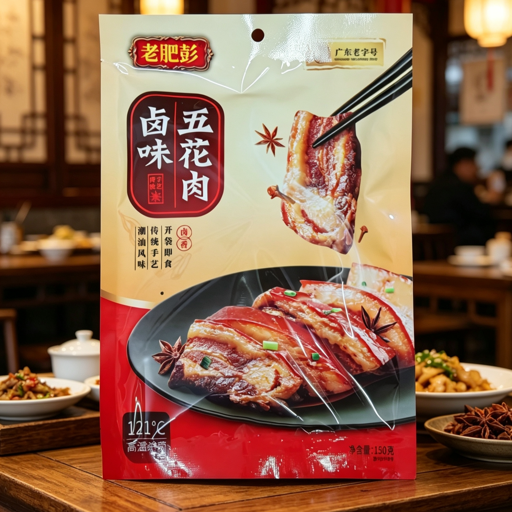 潮汕卤味五花肉卤肉猪肉肚肉熟食卤水150G潮汕手信潮汕老牌老肥彭