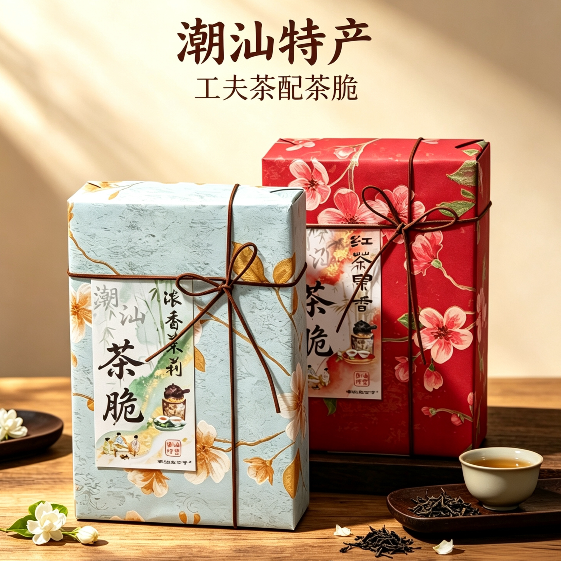 潮汕特产网红产品潮汕茶脆特色手信盒装咸甜酥香小吃薄脆饼干零食