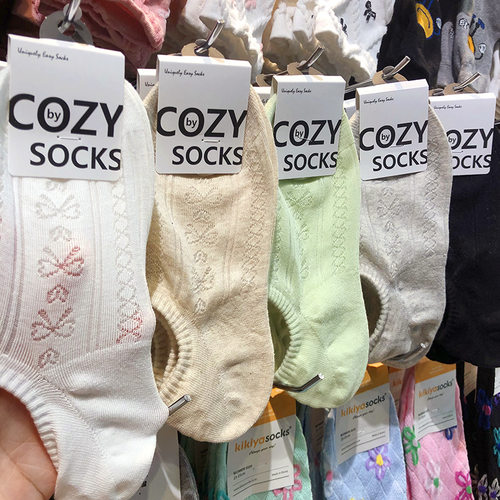 韩国COZY夏季新款船袜镂空蝴蝶结少女袜纯色防脱薄棉隐形袜4116
