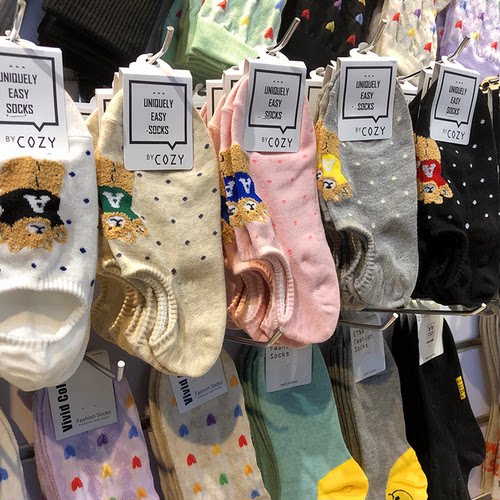 韩国COZY船袜春夏小熊隐形防掉